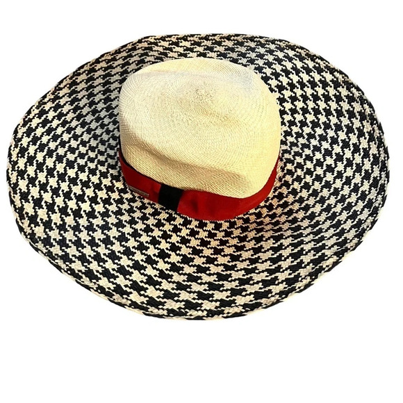 Homero‎ Ortega Houndstooth Panama Sun Hat - Picture 1 of 5